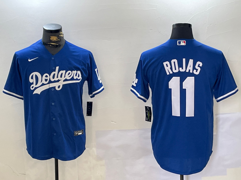 Men's Los Angeles Dodgers Miguel Rojas #11 Blue Replica Game Jerseys