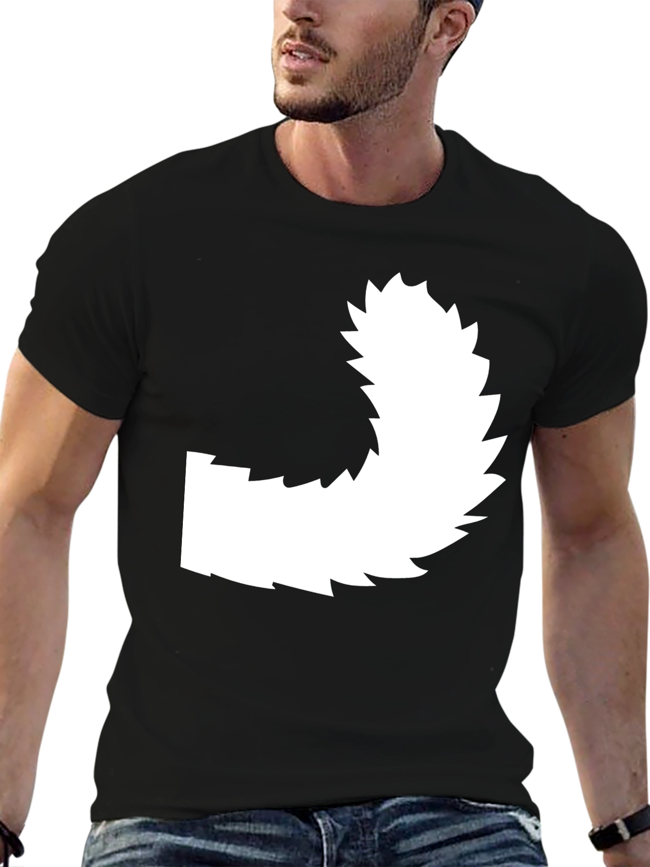 Novelty Wolf Tail Graphic Tee - Cool & Quirky Design