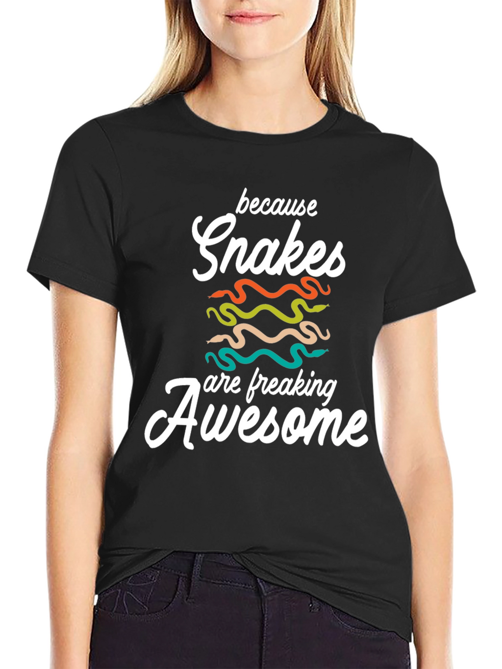 Snakes are Awesome T-Shirt - Unisex Black Tee