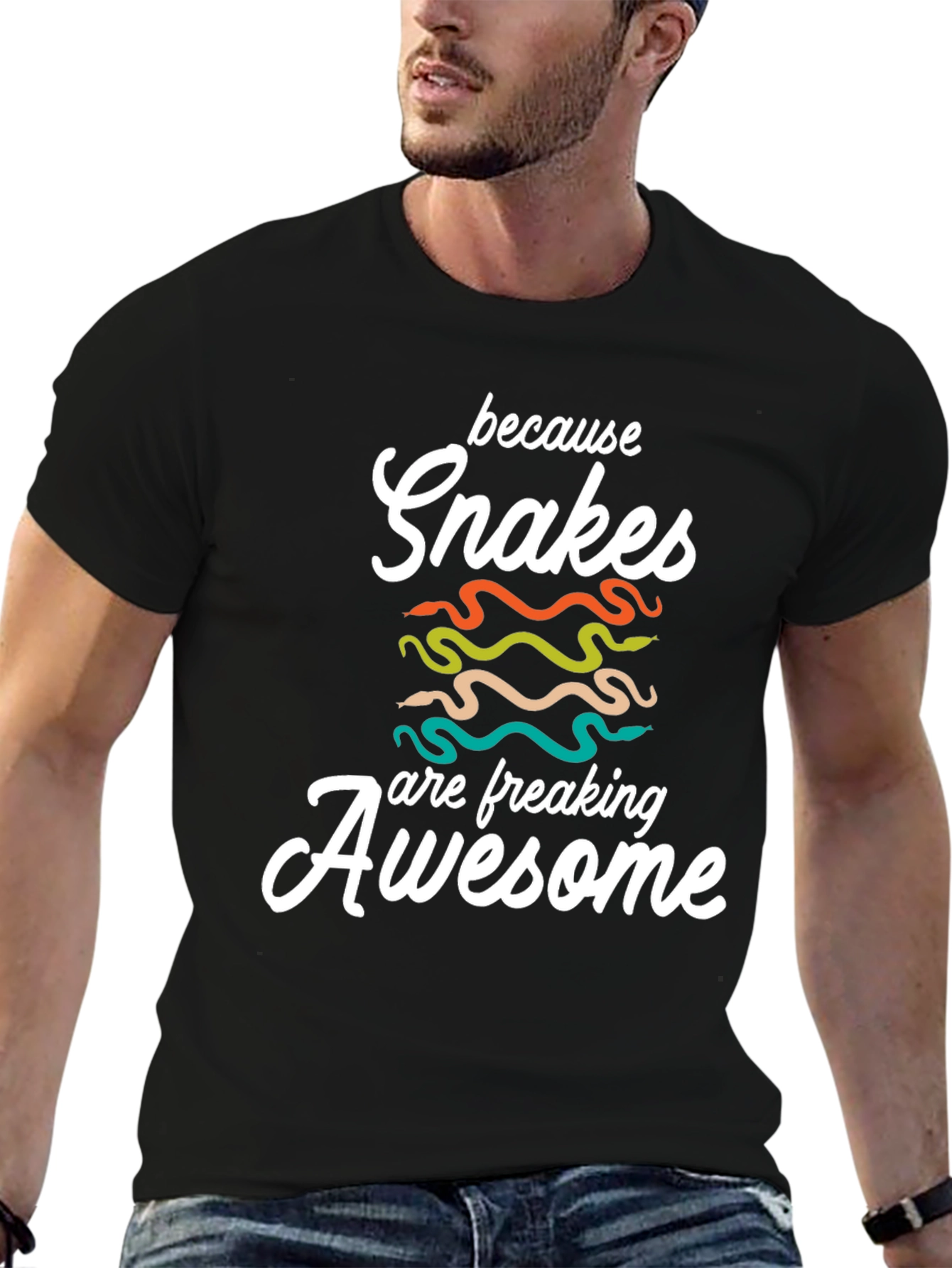 Snakes are Awesome T-Shirt - Unisex Black Tee