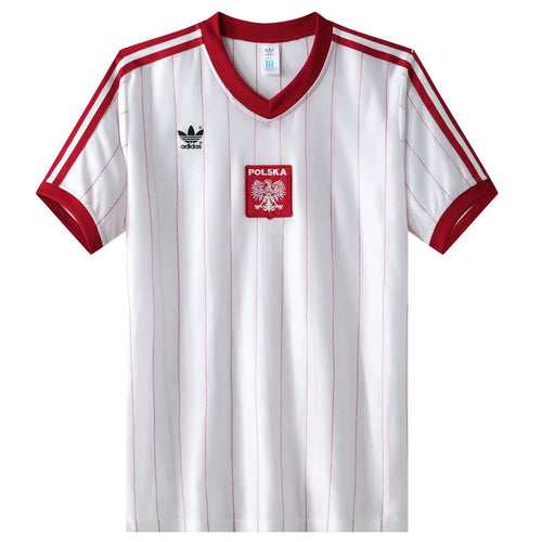 1982 Poland Home White Retro Soccer Jersey Front
