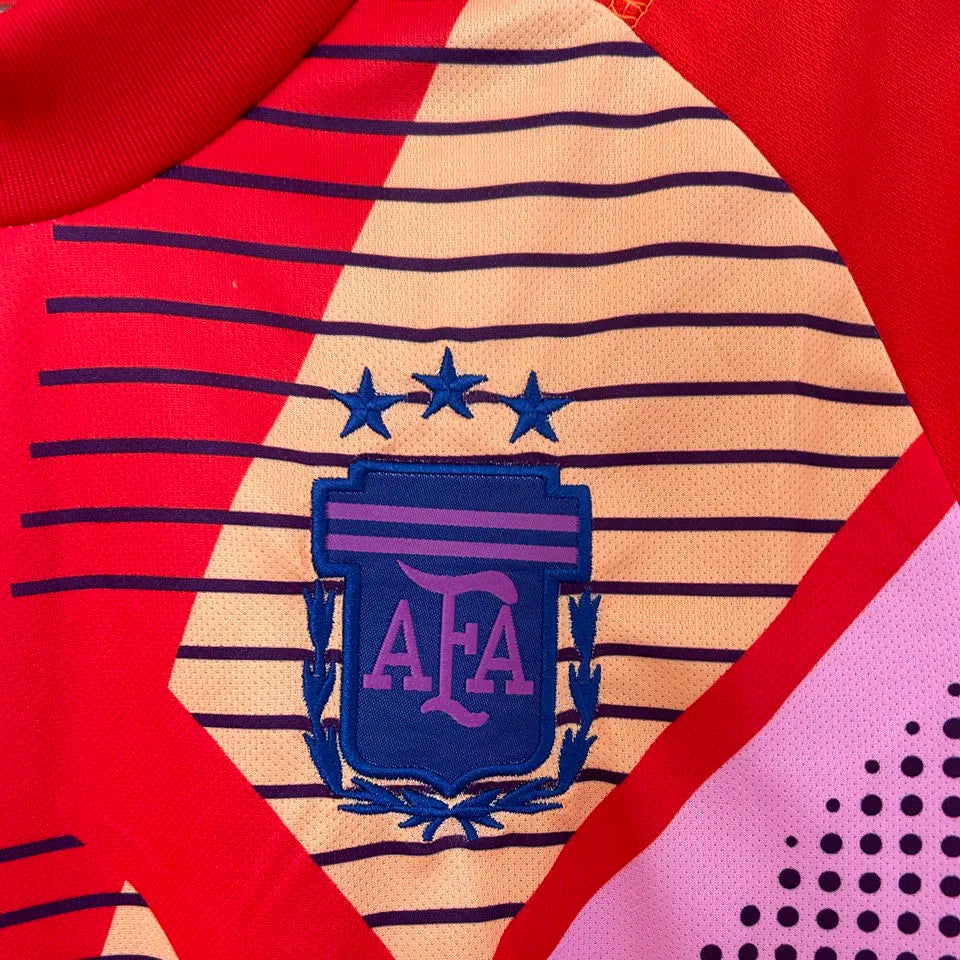 2024/25 Argentina Red Goalkeeper Fans Soccer Jersey Detail 2