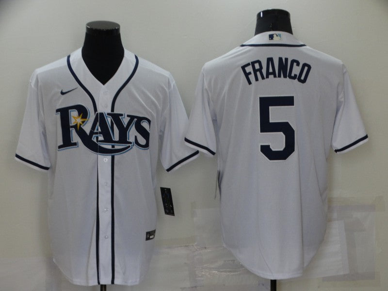 Men's Tampa Bay Rays Wander Franco #5 White Replica Baseball Jerseys