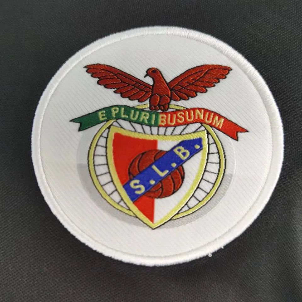 1973/74 Ben-fica Away Black Retro Soccer Jersey Detail 1