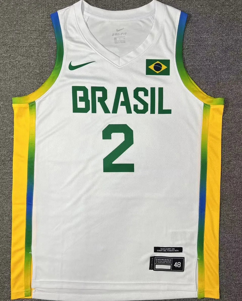 2024 Brazil Team YAGO #2 White Jersey Front