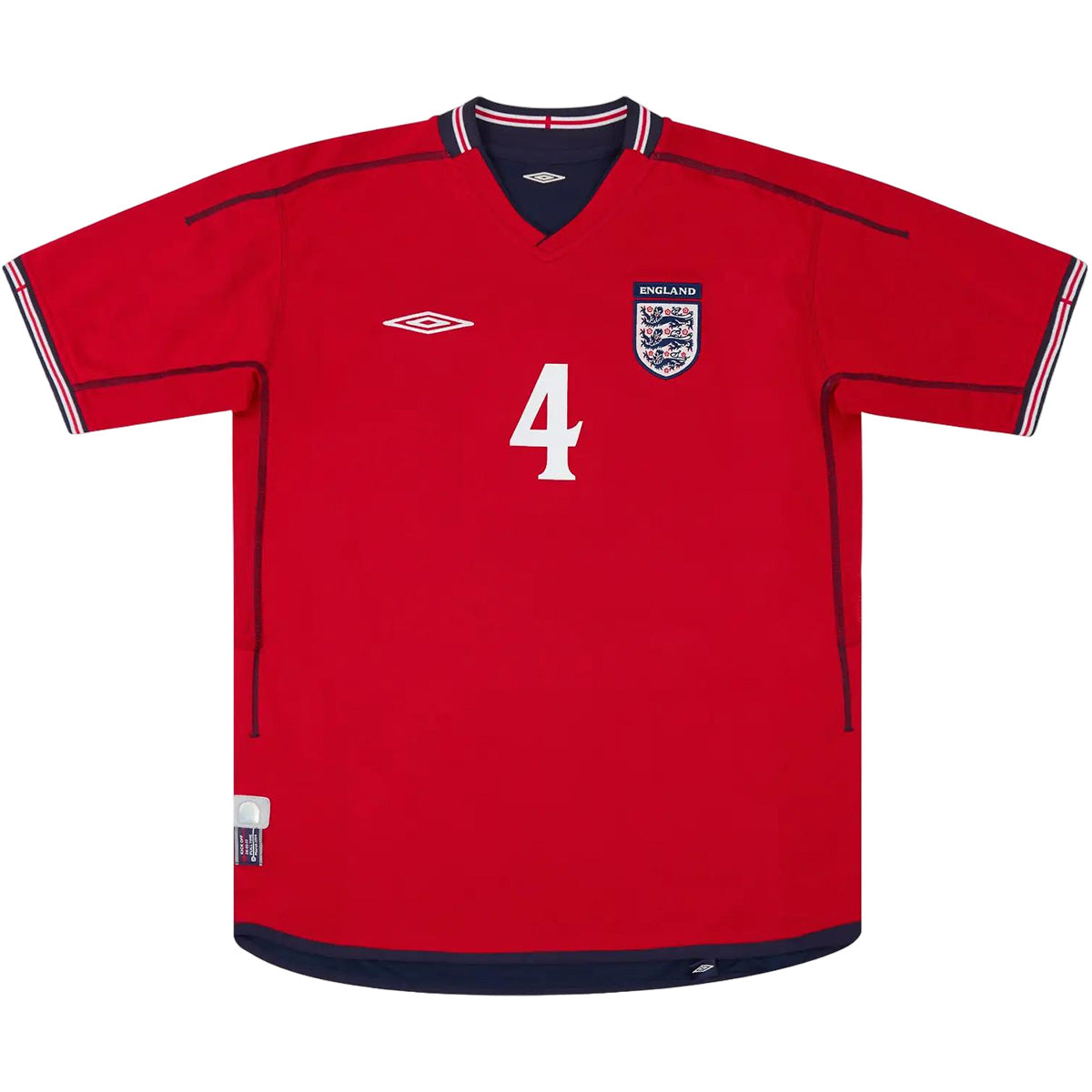Gerrard #4 Retro England Away Jersey World Cup 2002 Back