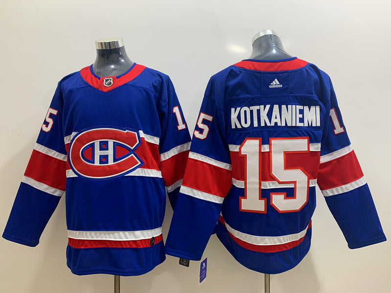 Men's Montreal Canadiens Jesperi Kotkaniemi #15 Blue Player Game Jerseys