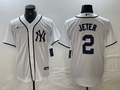 Men's New York Yankees Derek Jeter #2 White Limited Game Jerseys