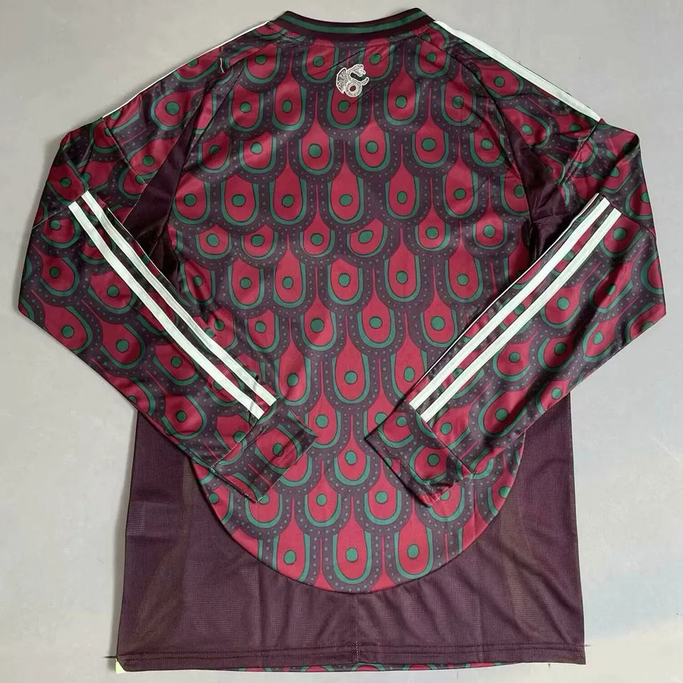2024/25 Mexico Home Long Sleeve Soccer Jersey Back