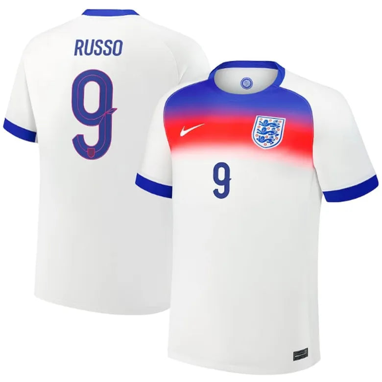 RUSSO #9 England Home White Fans Soccer Jersey 2025/26 ★★ Front