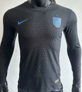 2025/26 England Away Black Player Version Long Sleeve Soccer Jersey Front