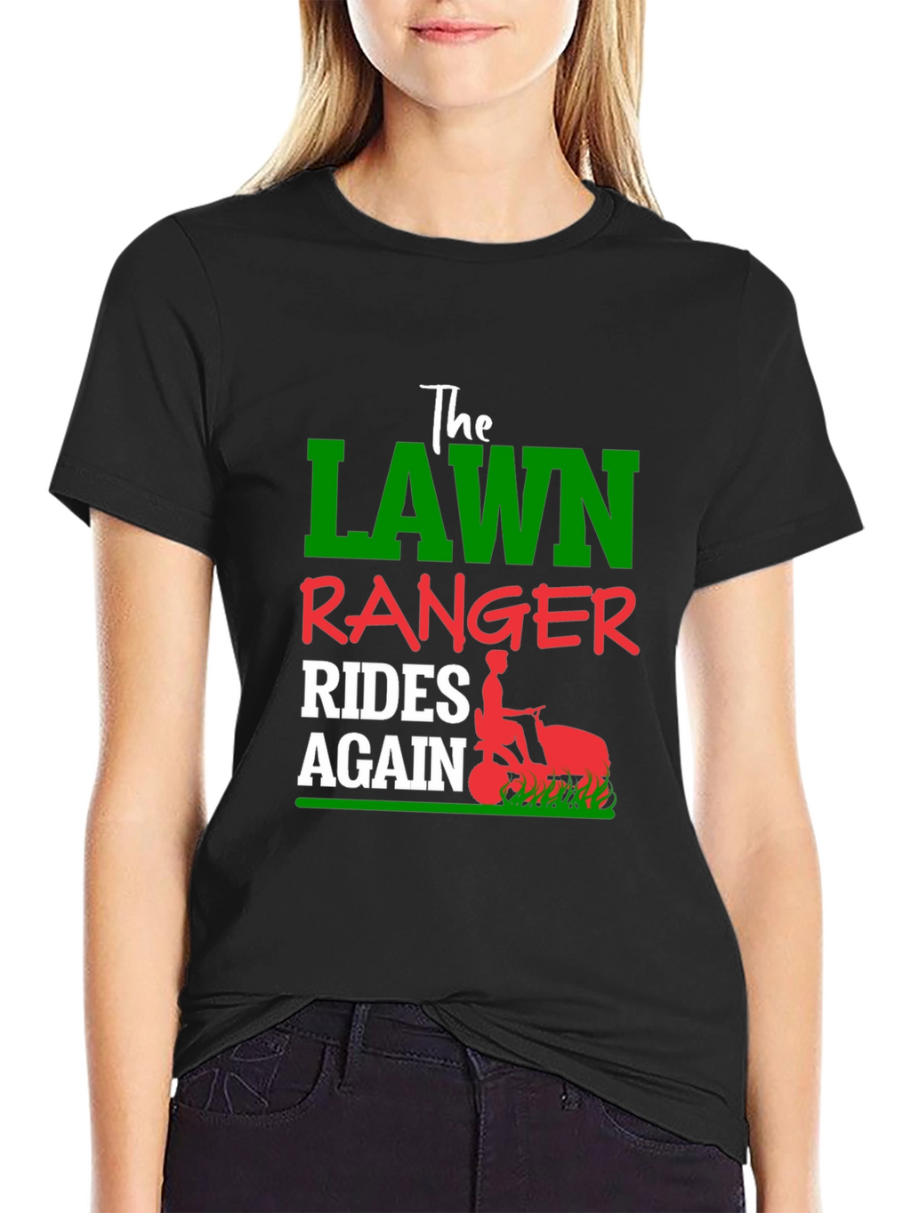 Lawn Ranger Rides Again Black T-Shirt