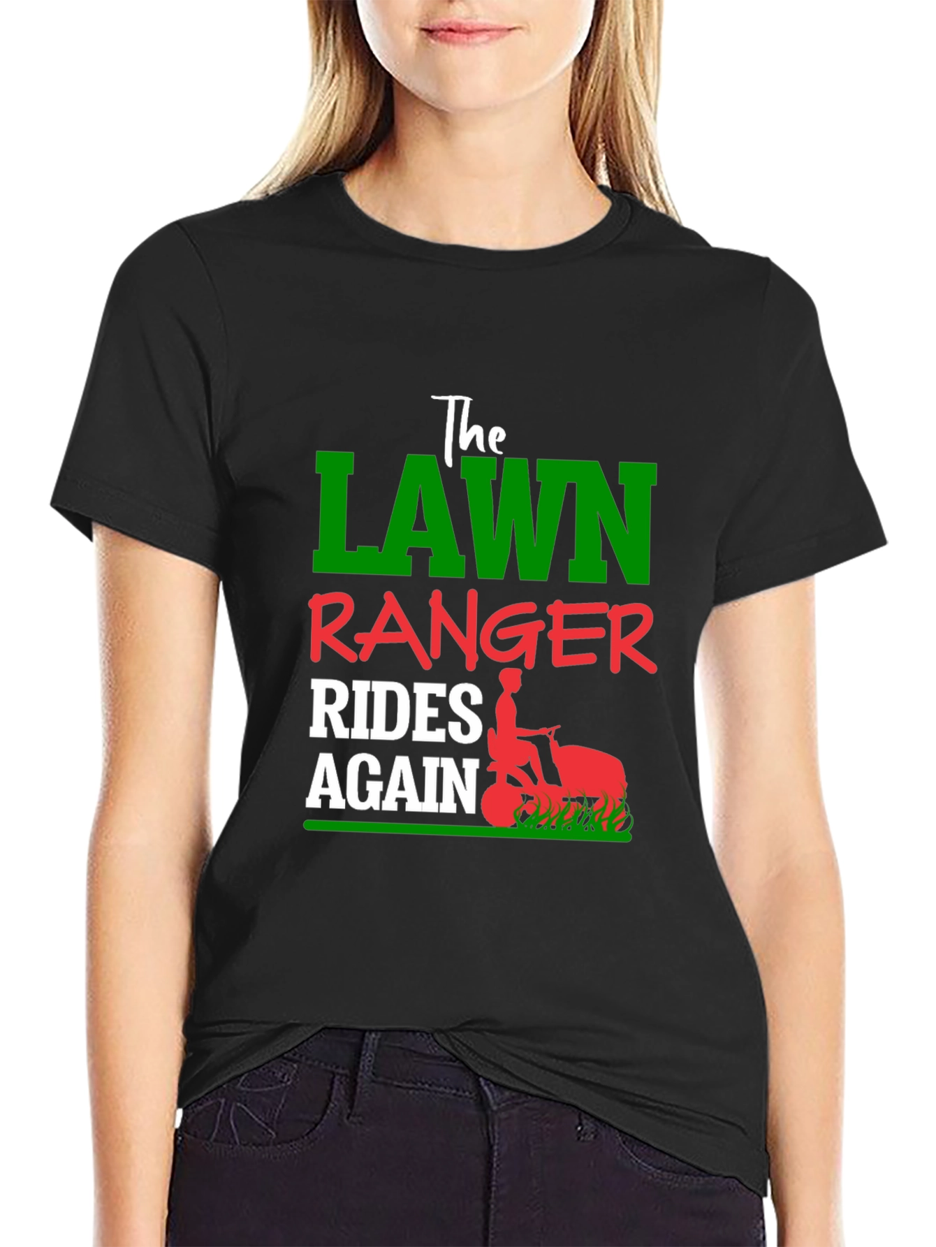 Lawn Ranger Rides Again Black T-Shirt
