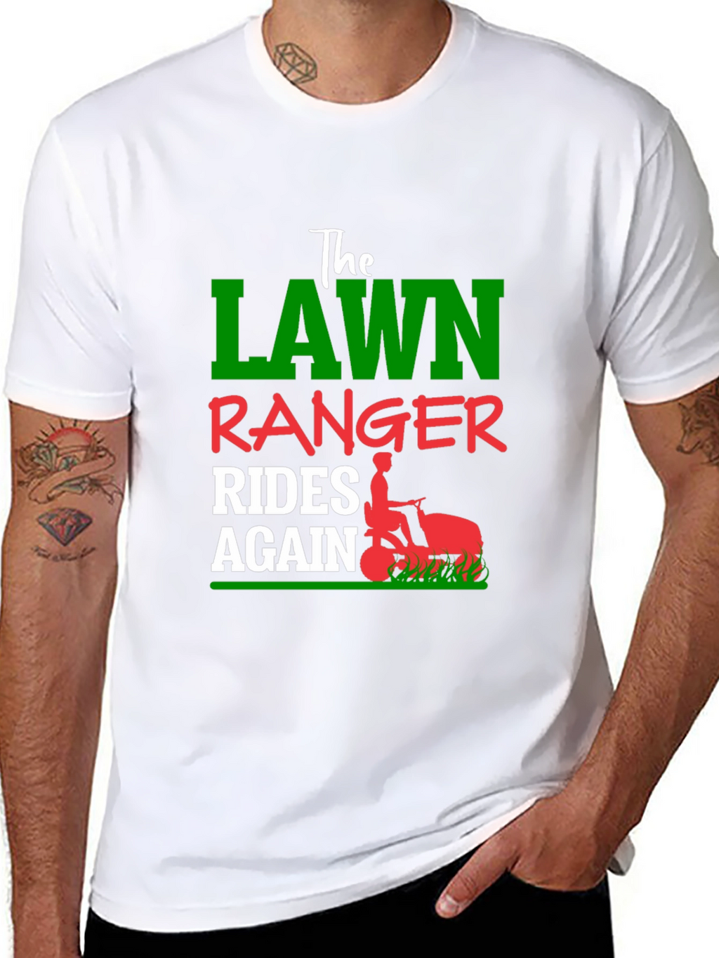 Lawn Ranger Rides Again Black T-Shirt