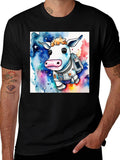 Cow Astronaut Graphic T-Shirt - Space Moo-n Explorers!