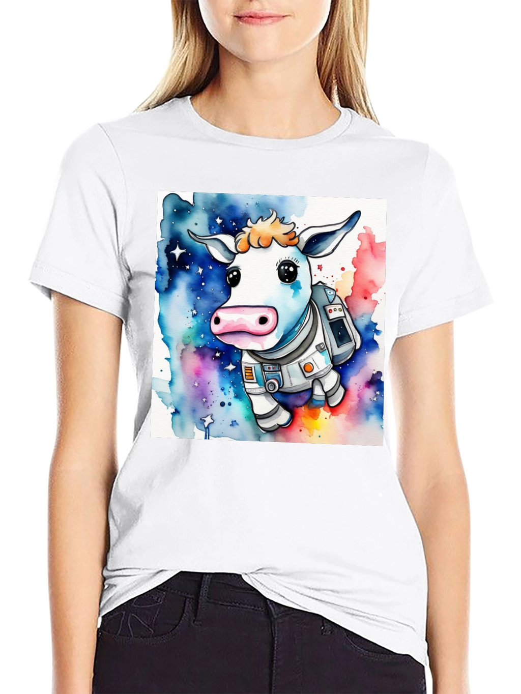 Cow Astronaut Graphic T-Shirt - Space Moo-n Explorers!