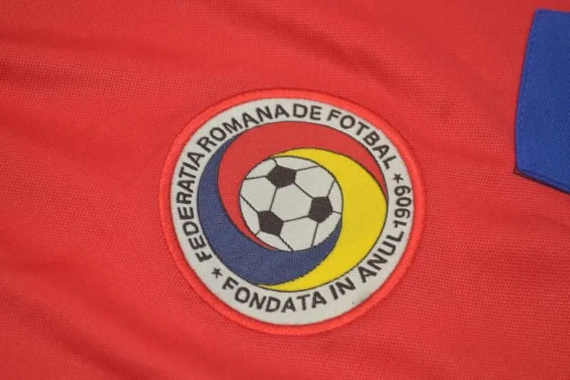 1994 România Red Retro Soccer Jersey Detail 3