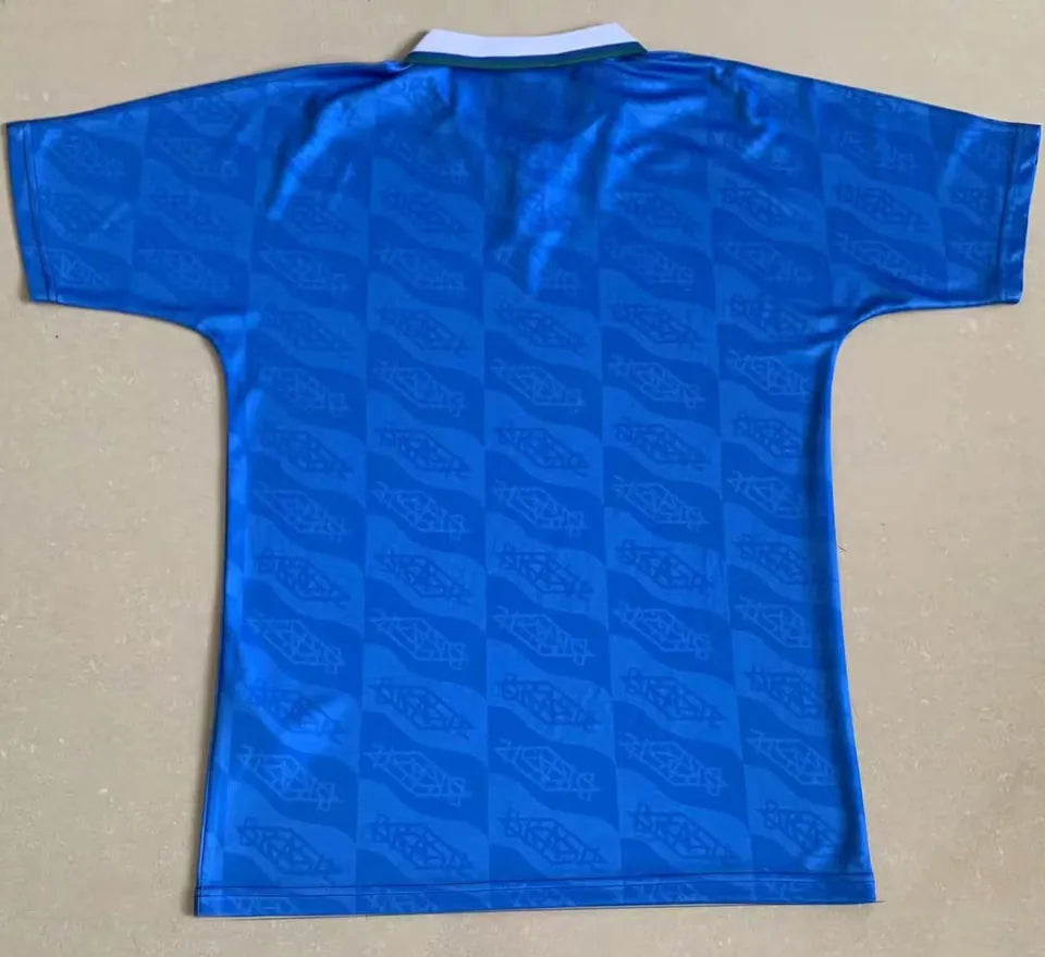 1991/93 Brazil Away Blue Retro Soccer Jersey Back