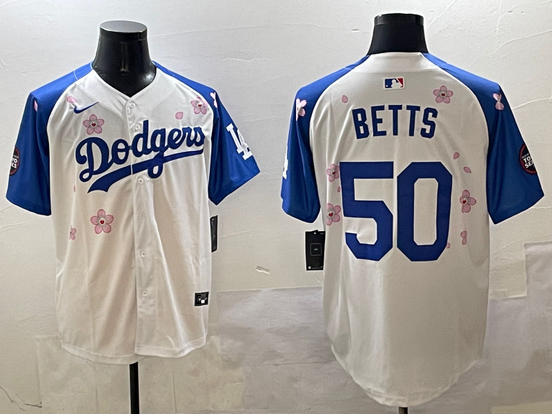 Men's Los Angeles Dodgers Mookie Betts White Replica Player Jerseys