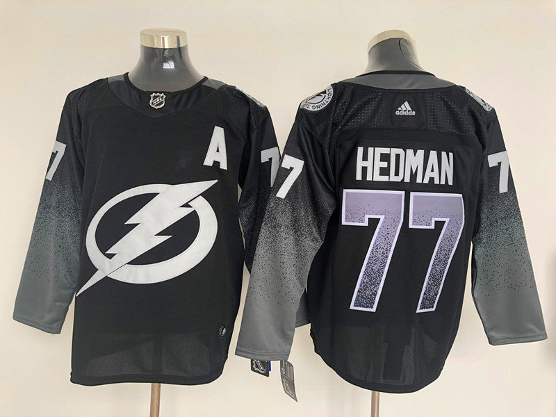 Men's Tampa Bay Lightning Victor Hedman #77 Black Home Breakaway Jerseys