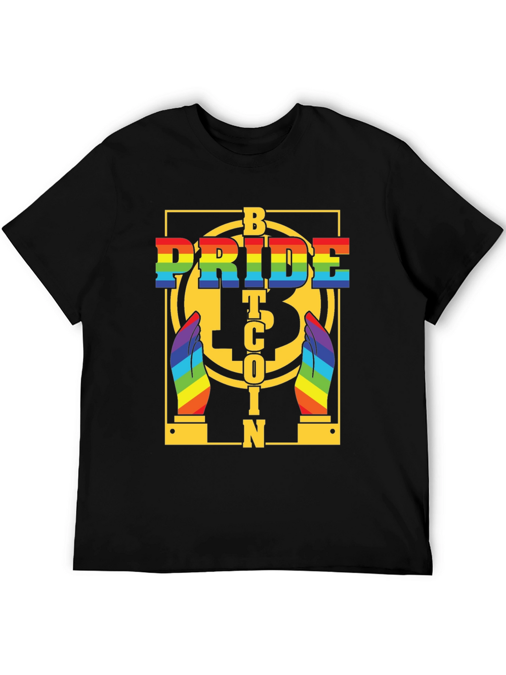 Bitcoin Pride T-Shirt - Rainbow LGBTQ+ Crypto Tee