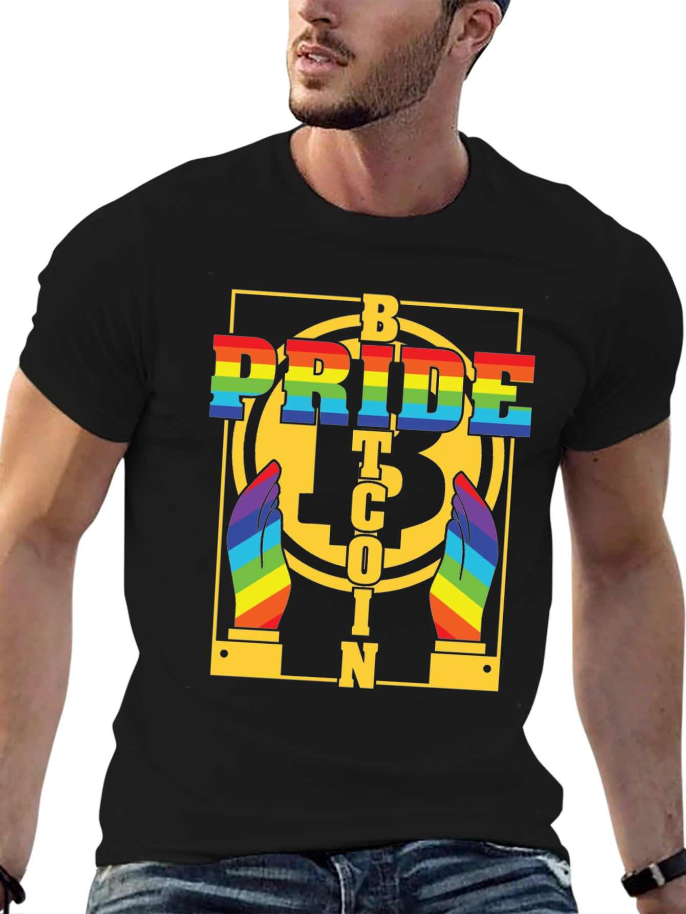 Bitcoin Pride T-Shirt - Rainbow LGBTQ+ Crypto Tee