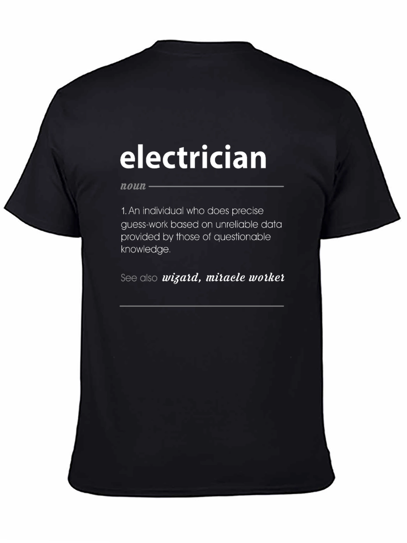Electrician Definition T-Shirt - Funny Job Tee