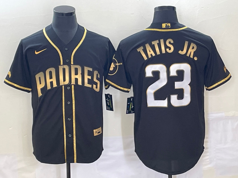 Men's San Diego Padres Fernando Tatis Jr. #23 Black Game Stitched Jerseys