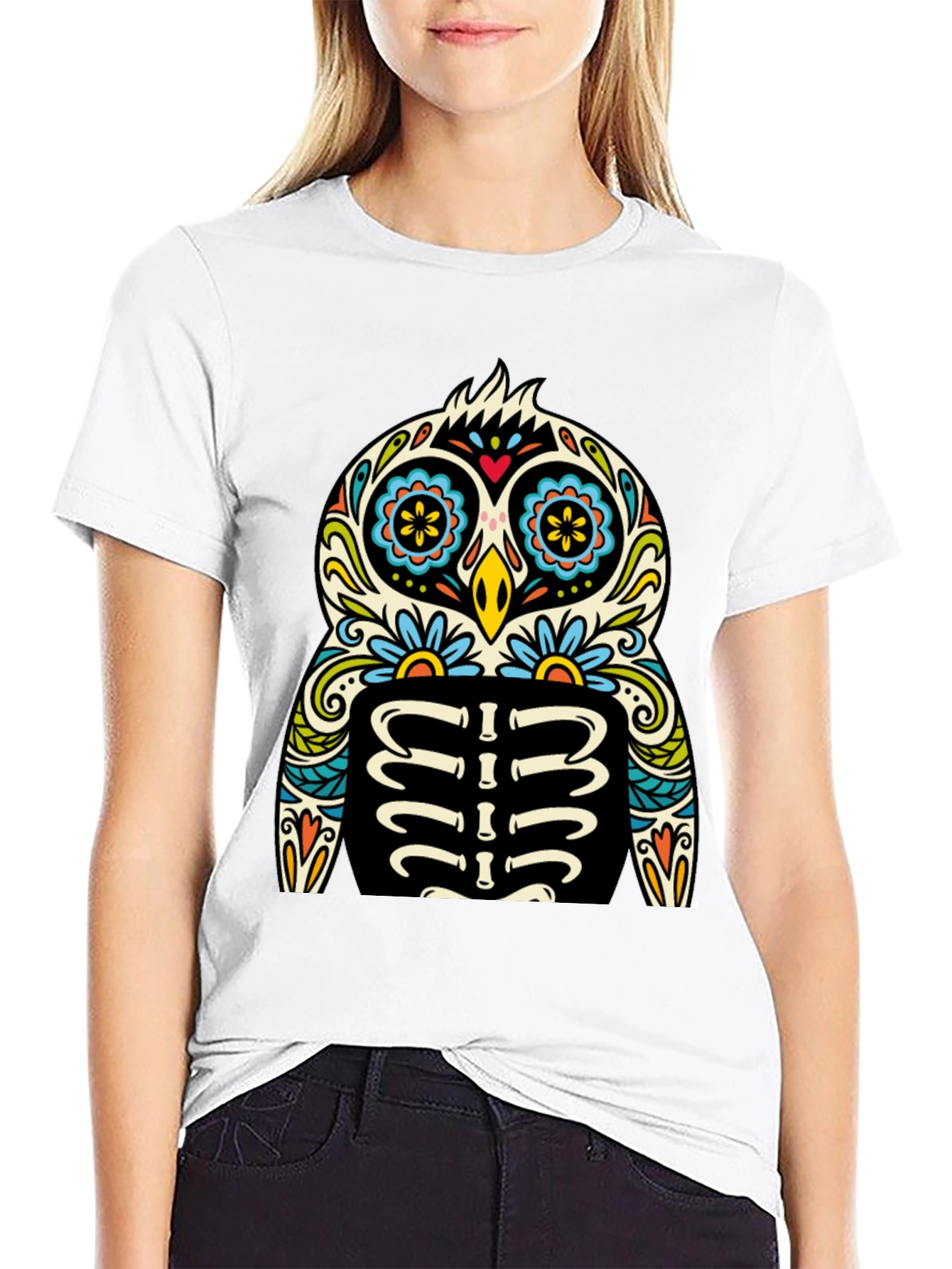 Sugar Skull Owl T-Shirt - Day of the Dead