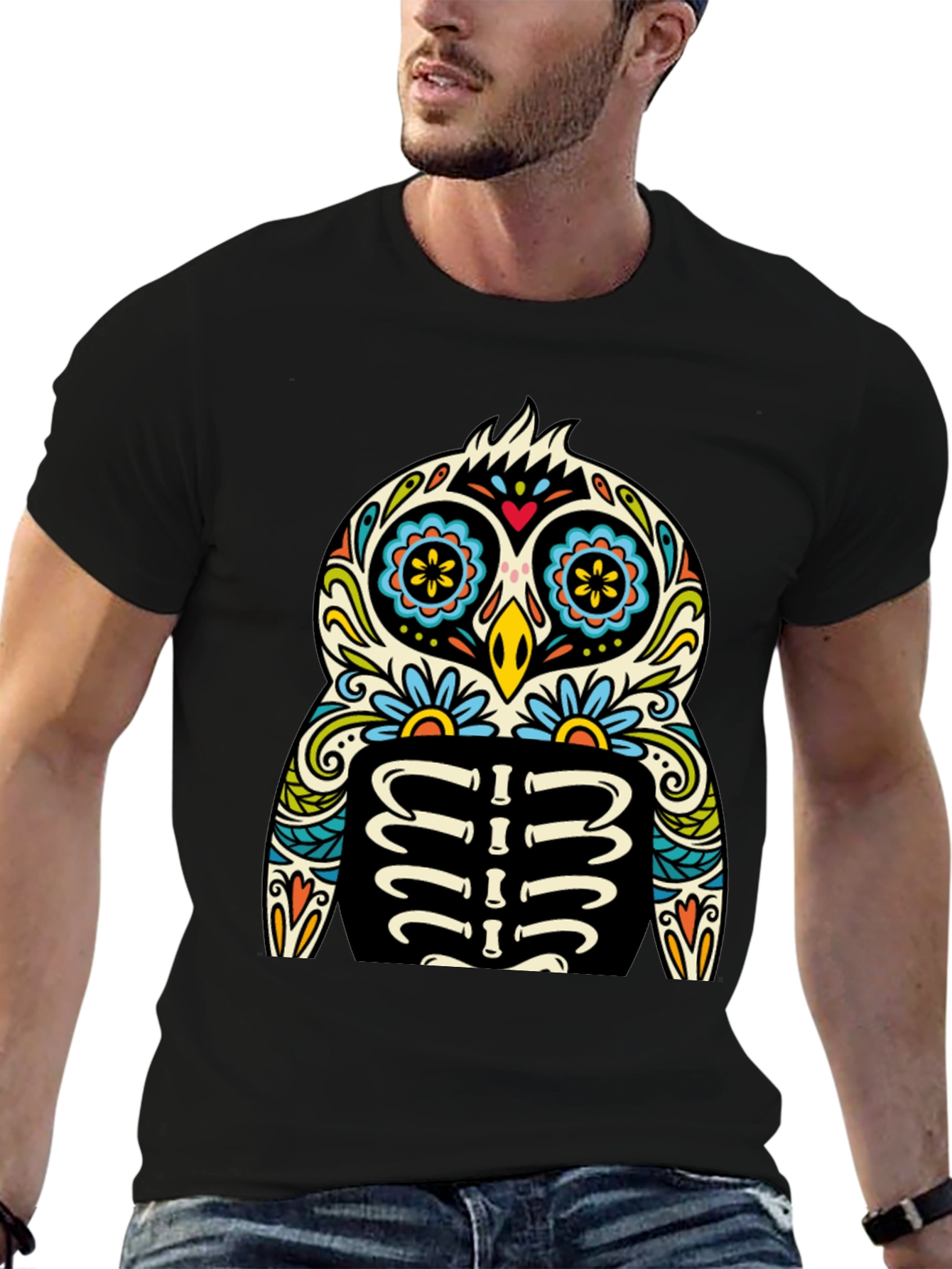 Sugar Skull Owl T-Shirt - Day of the Dead