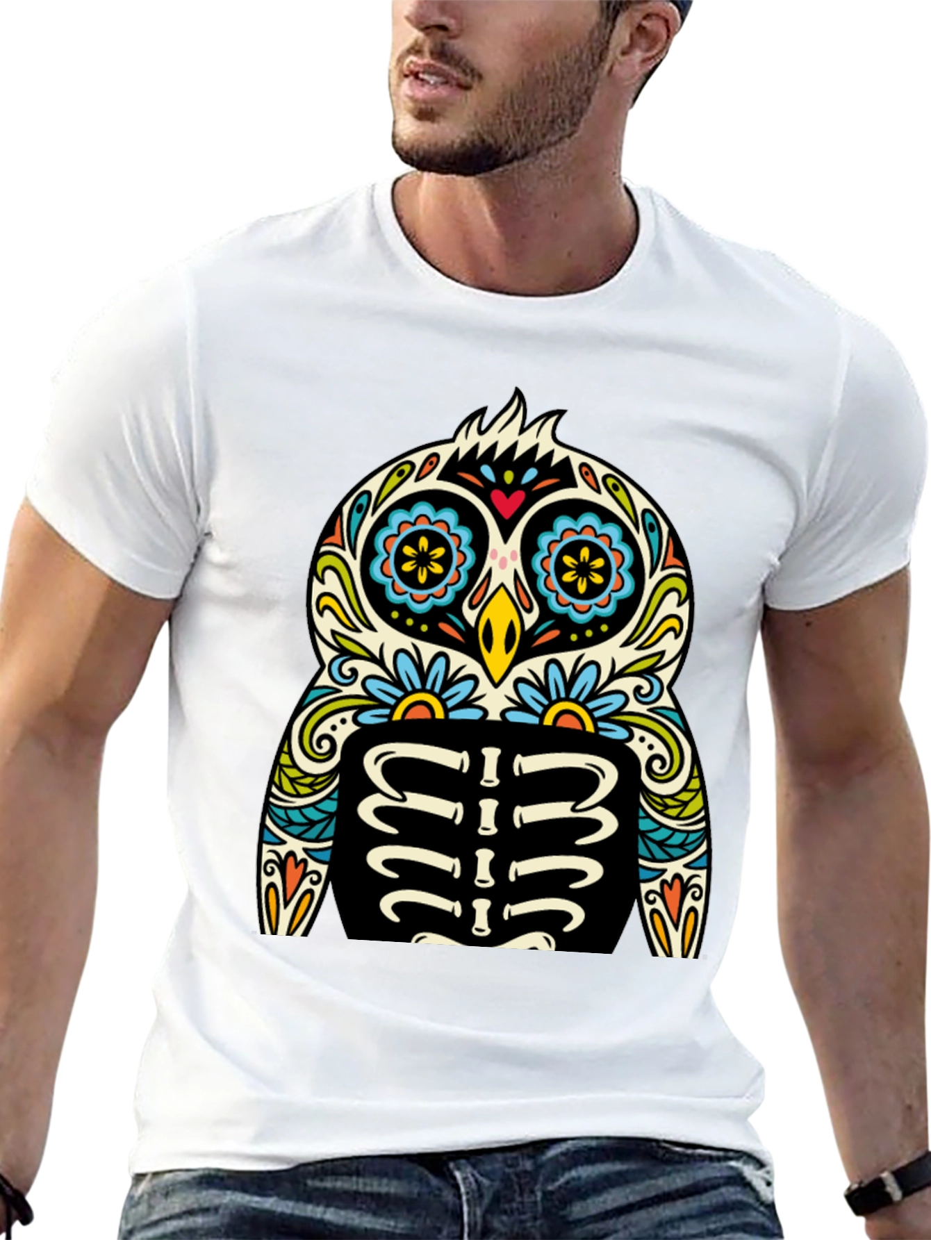 Sugar Skull Owl T-Shirt - Day of the Dead