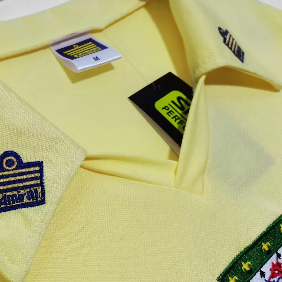 1976/79 Wales Away Yellow Retro Soccer Jersey Detail 1