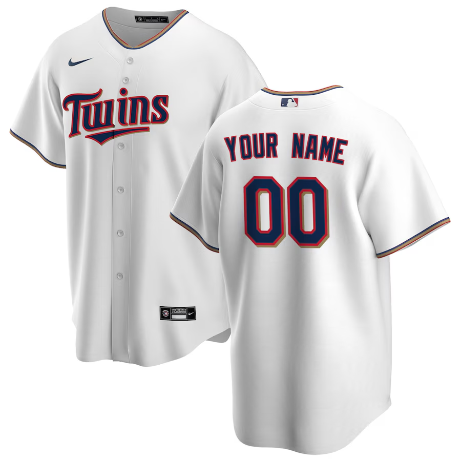 Men's Minnesota Twins White Replica Custom Jerseys
