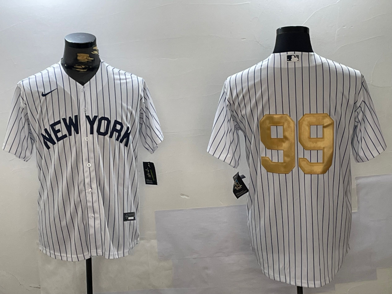 Men's New York Yankees Aaron Judge #99 White Game Team Jerseys