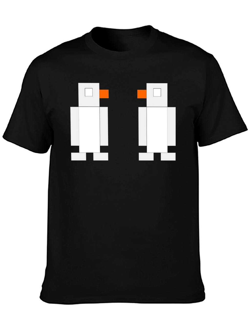 Pixelated Penguin Tee - Classic Black Cotton T-Shirt