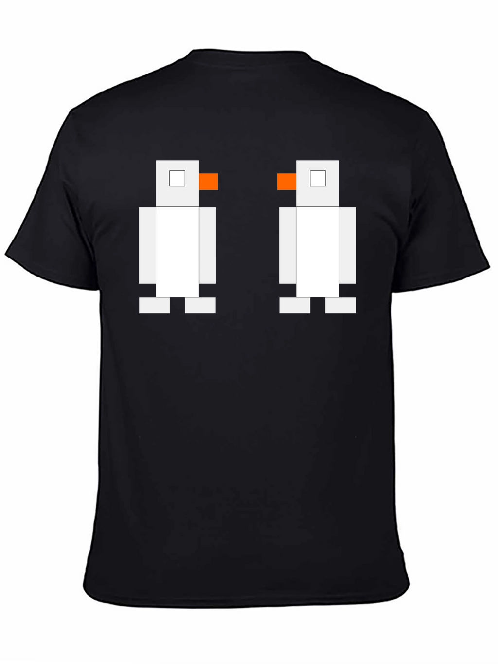 Pixelated Penguin Tee - Classic Black Cotton T-Shirt