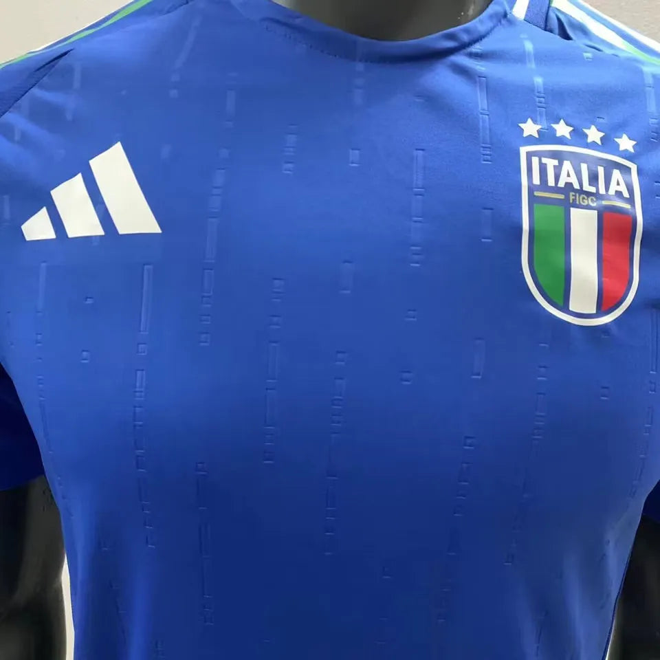 2024 Italy Home Blue Player Version Soccer Jersey Detail 1
