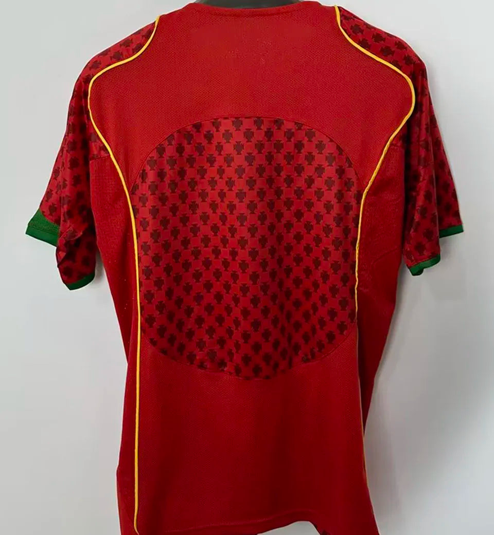 2004 Portugal Home Retro Soccer Jersey Back