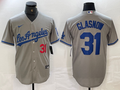 Men's Los Angeles Dodgers Tyler Glasnow #31 Gray Game Jerseys