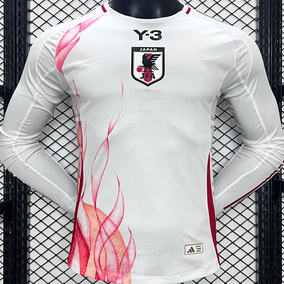 2024/25 Japan Away Y-3 White Player Version Long Sleeve Jersey Front