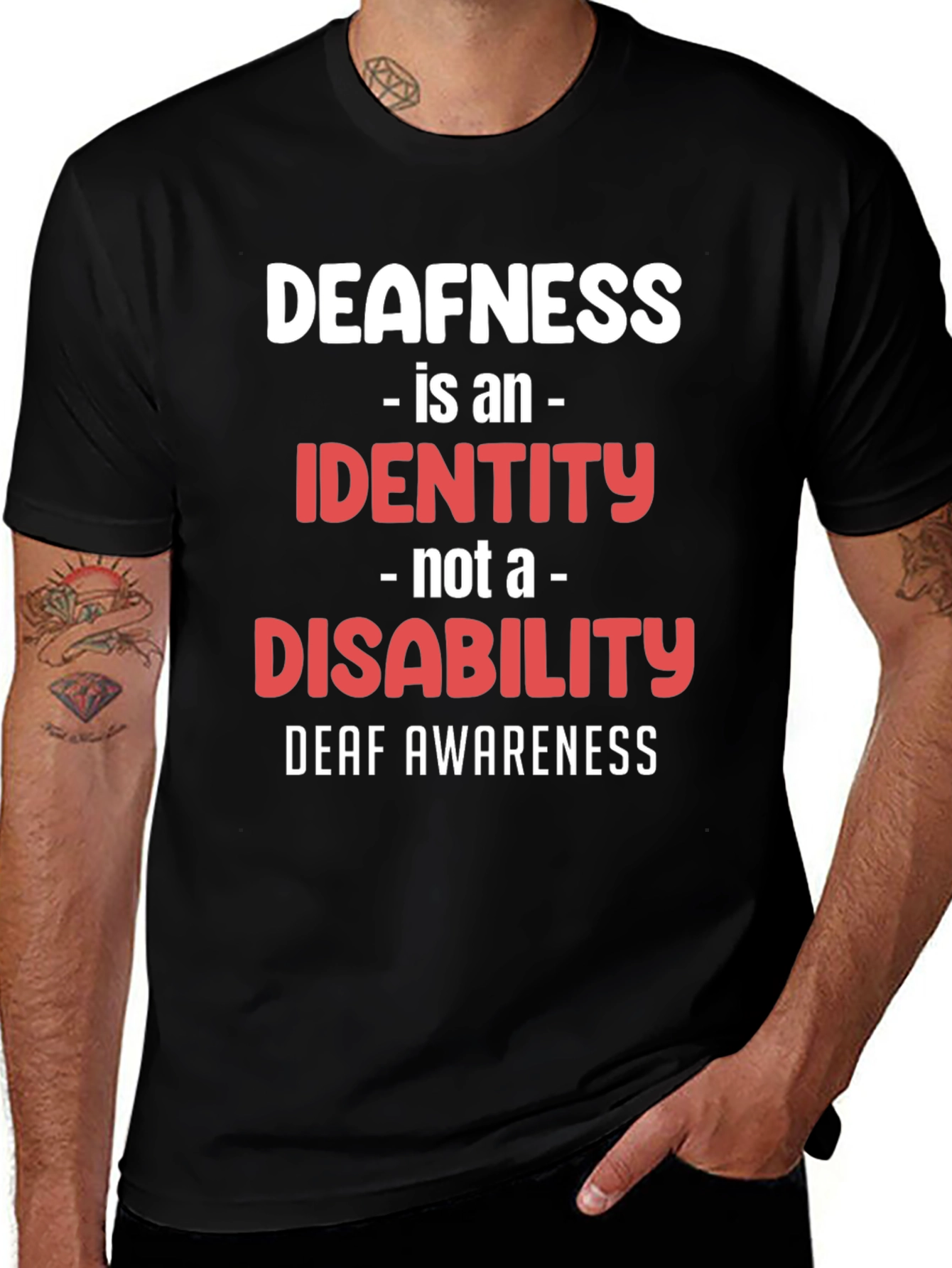 Deafness Awareness T-Shirt - Identity Not Disability
