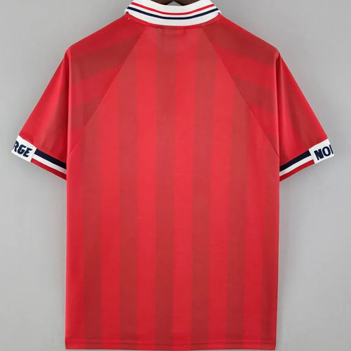 1998/99 Norway Red Retro Soccer Jersey Back