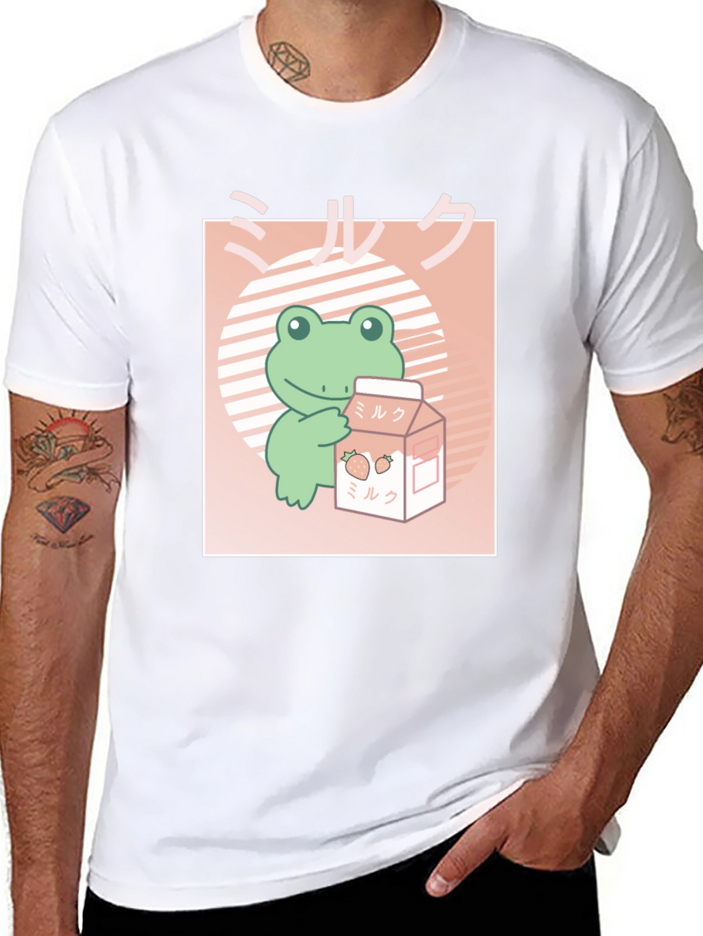 Kawaii Frog Strawberry Milk T-Shirt