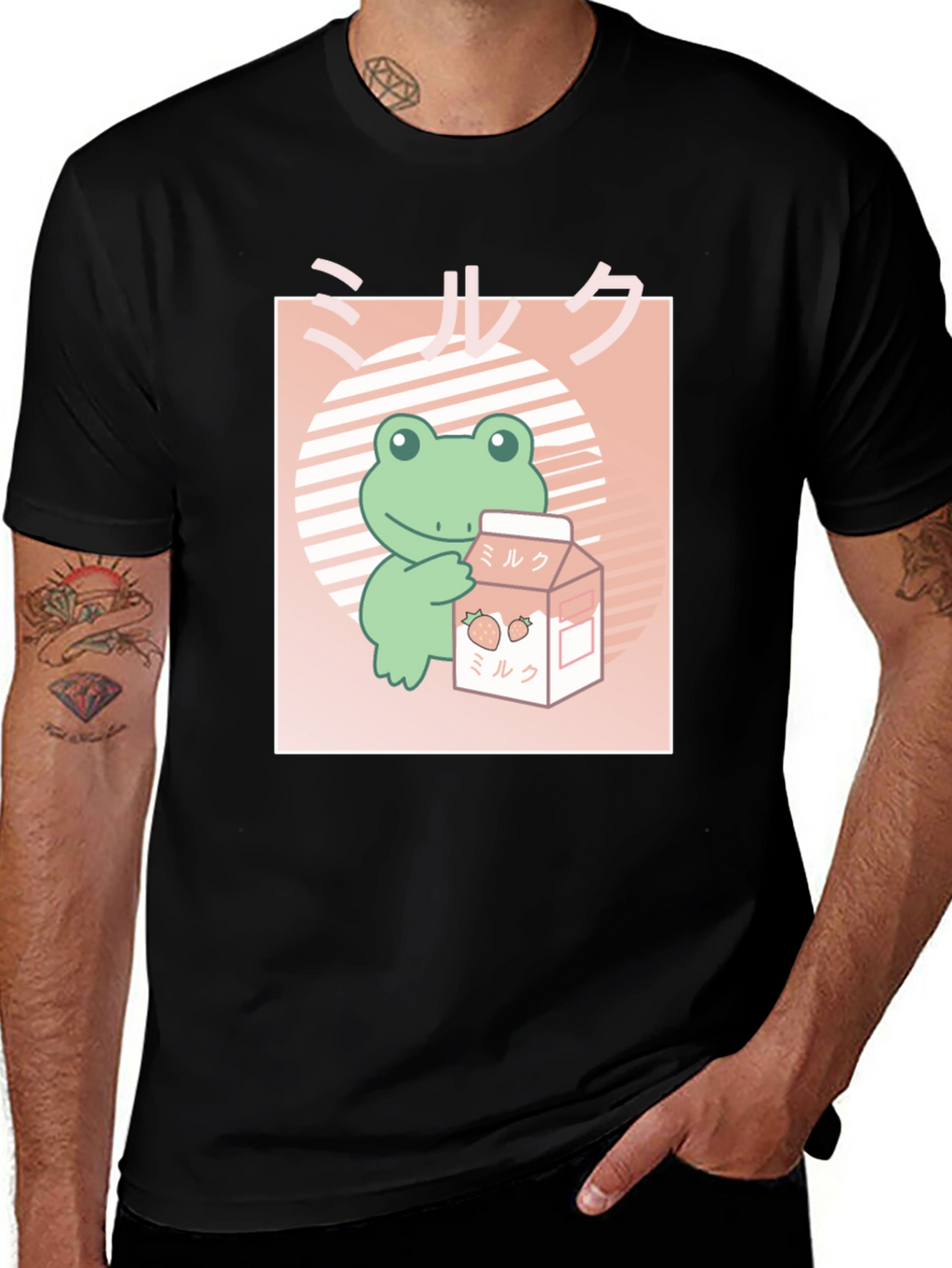 Kawaii Frog Strawberry Milk T-Shirt