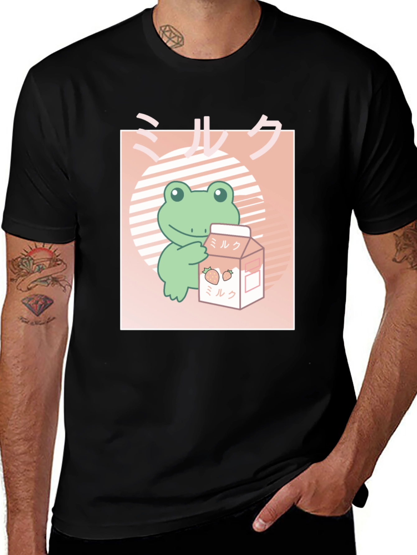 Kawaii Frog Strawberry Milk T-Shirt