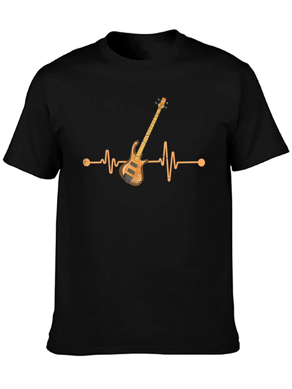 Bass Guitar Heartbeat Graphic T-Shirt