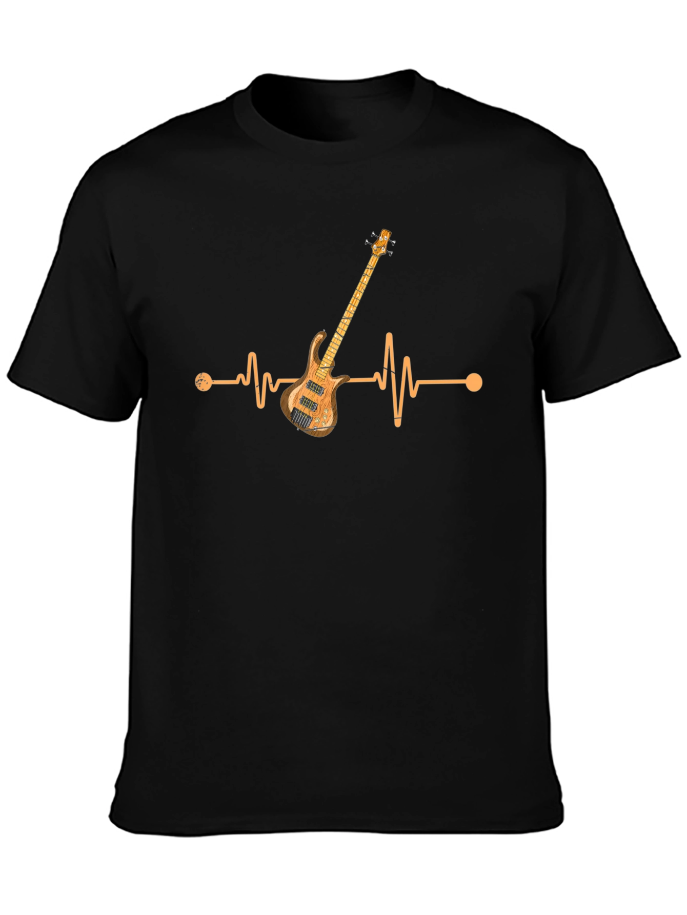 Bass Guitar Heartbeat Graphic T-Shirt