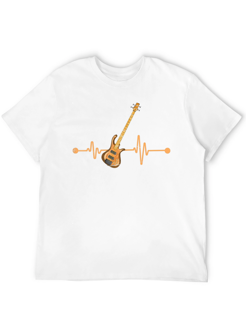 Bass Guitar Heartbeat Graphic T-Shirt