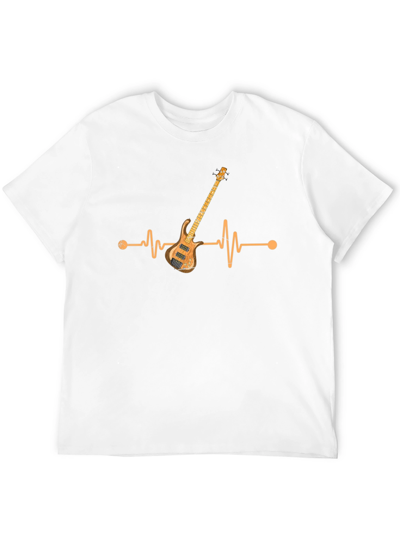 Bass Guitar Heartbeat Graphic T-Shirt
