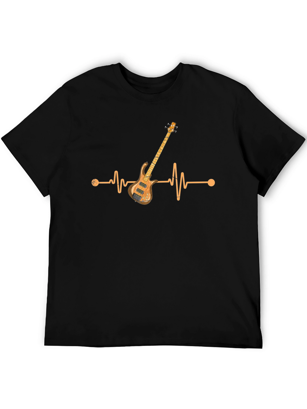 Bass Guitar Heartbeat Graphic T-Shirt